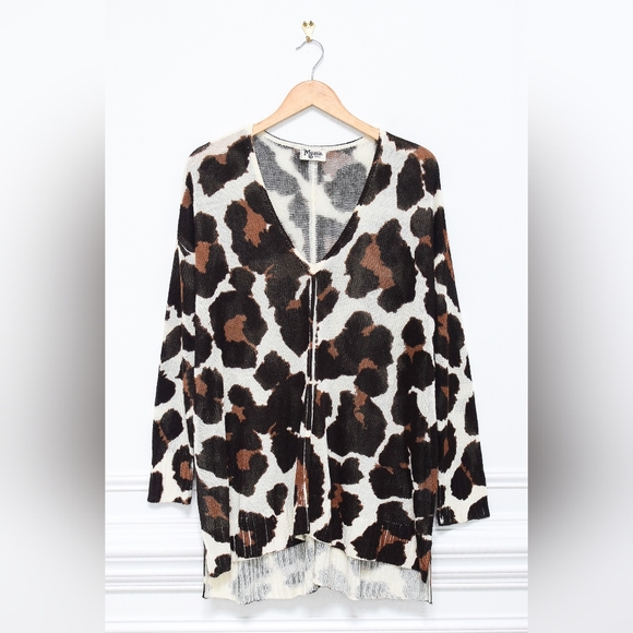 Show Me Your Mumu Hug Me Animal Print Oversized Knit Sweater Size S Slouchy - Picture 3 of 9